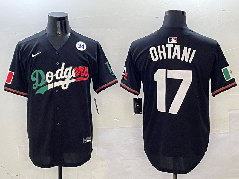 Men Los Angeles Dodgers #17 Ohtani Black Mexico Nike 2025 MLB Jersey style 18